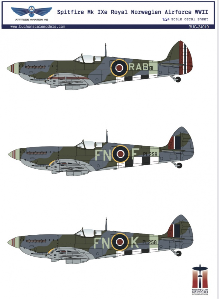 Kopro 1/72 Spitfire MK IX Decal Sheet – IAF Israeli Air Force Markings, Model N26